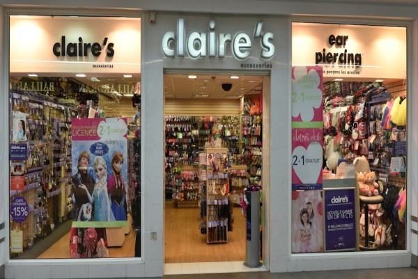 Devanture magasin Claire's galerie Saint-Médard